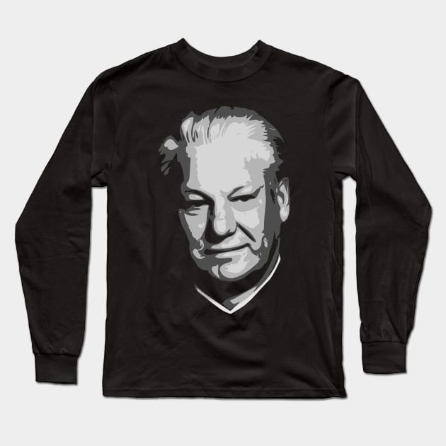 Boris Yeltsin Black and White Long Sleeve T-Shirt by Nerd_art